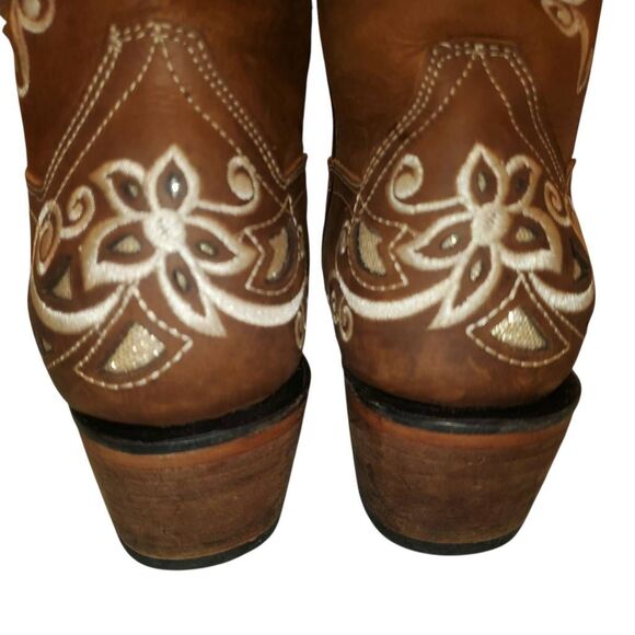 Herencia Lazer Floral Embroidered Rodeo Toe Wesrern Boots Women's US 7 - Picture 5 of 9